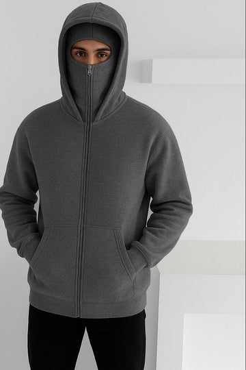 Balaclava Style Fleece Hoodie for Men