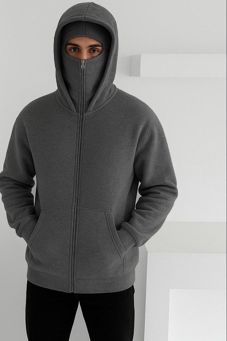 Balaclava Style Fleece Hoodie for Men