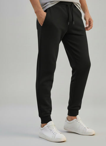 Simple Rib Cotton Fleece Trouser for Men