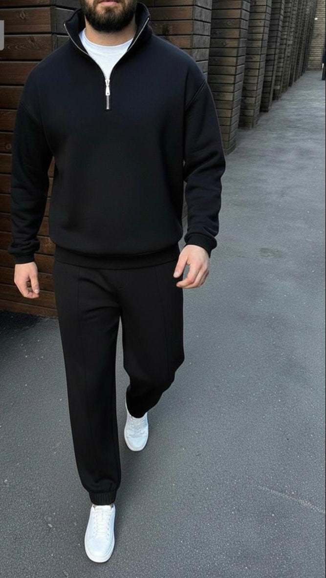 Zip Style Plated Trouser Tracksuit – Cotton Fleece