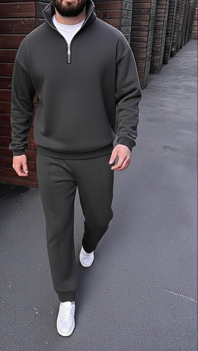 Zip Style Plated Trouser Tracksuit – Cotton Fleece