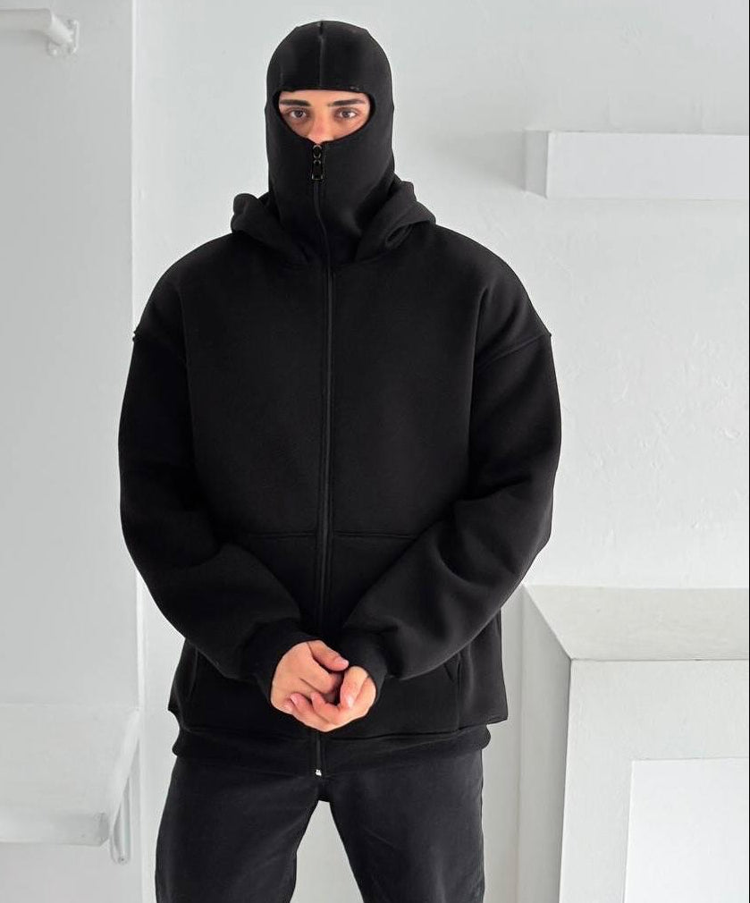Balaclava Style Fleece Hoodie for Men