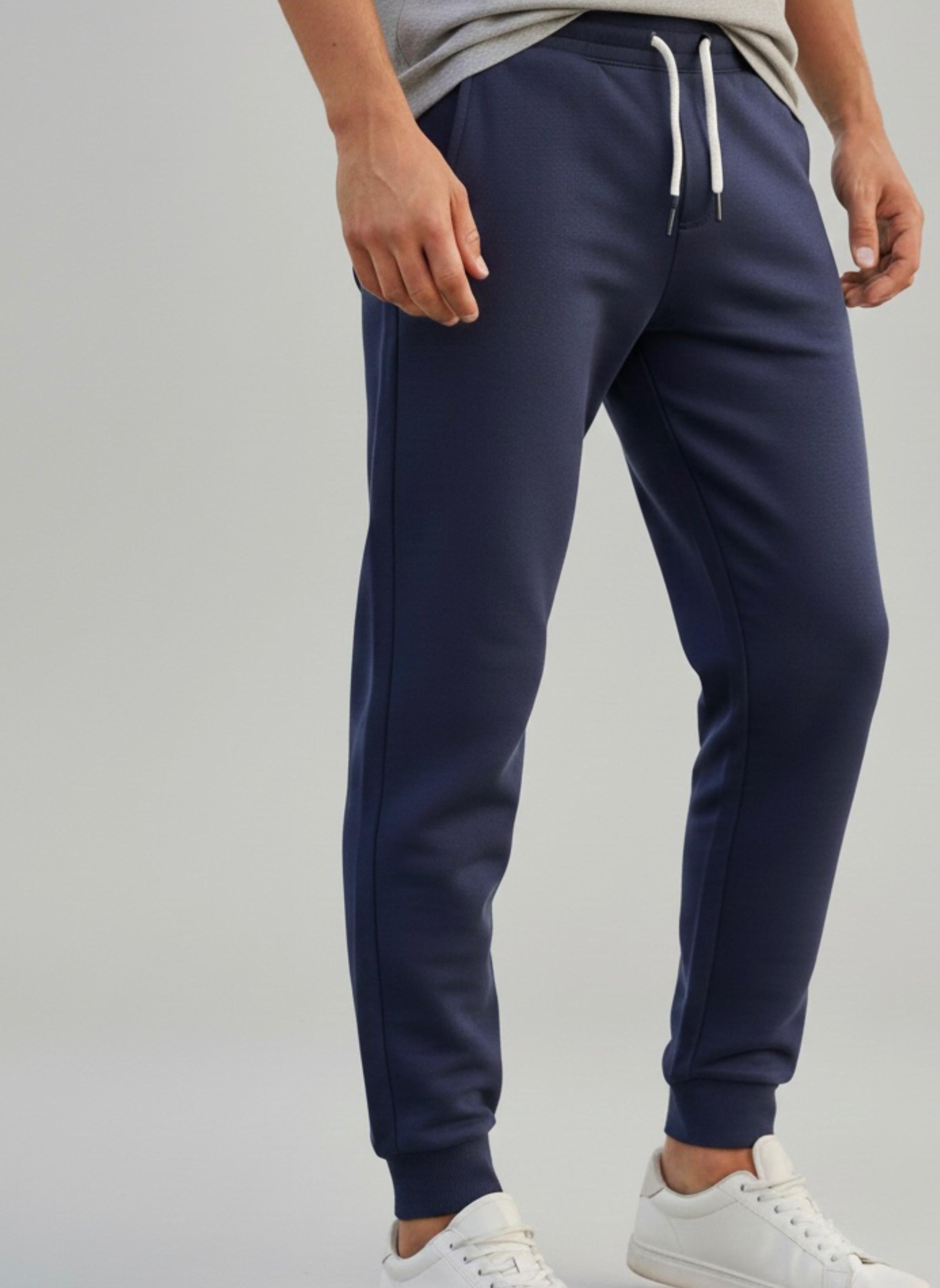 Simple Rib Cotton Fleece Trouser for Men
